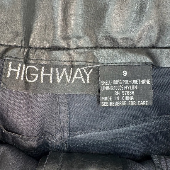 Highway Bootcut Faux Leather Pants Womens Juniors Size 9 Black High Rise - Picture 5 of 11